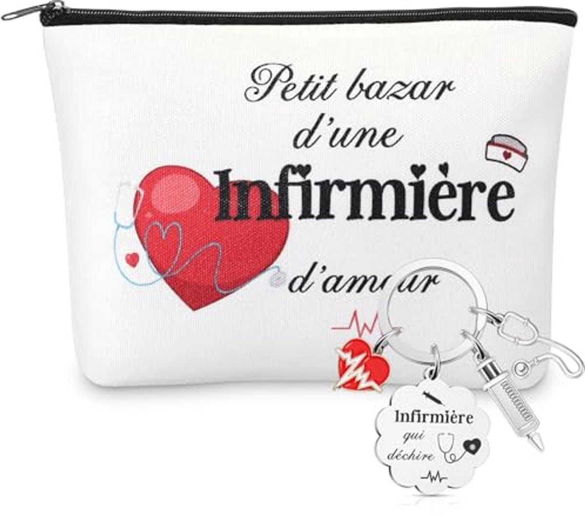 Cadeau set - Verpleegkundige geschenken - Dankbaarheid tonen - Thematische print - 22.5 x 15.5 x 4 cm - Wit