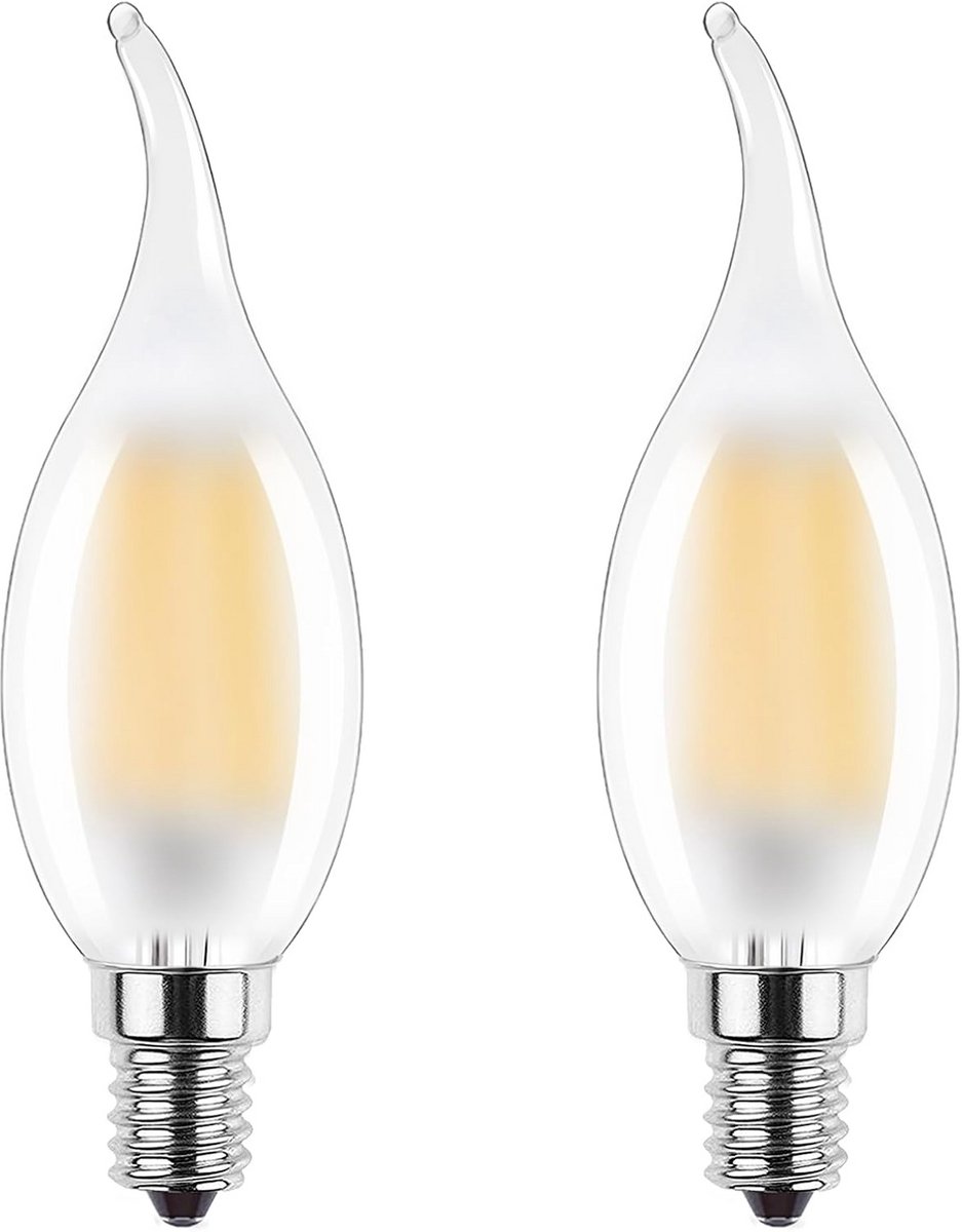 LED Kaarslamp - Kroonluchter lamp - Sfeerverlichting thuis - Dimbare warmte - Set van 2 -