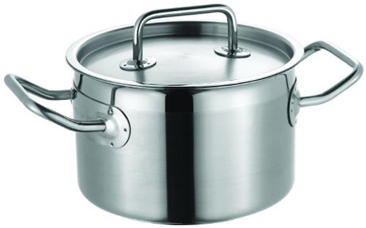 Braadpan RVS Kookpan Stoofpan Langzaam Garen Energiebesparende Bodem 24 cm 6 Liter Zilverkleurig