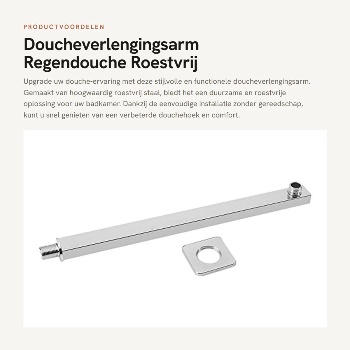 Dailygoods- Doucheverlengingsarm Roestvrij Staal - Regendouche Verlenging - Wandmontage -