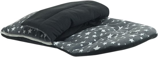 Fleece Voetenzak - Kinderwagen Dekje - Warmte Buiten - Uitritsbaar tot Stoelvoering - 42x42x9 cm - Grijs Sterren — afbeelding 5