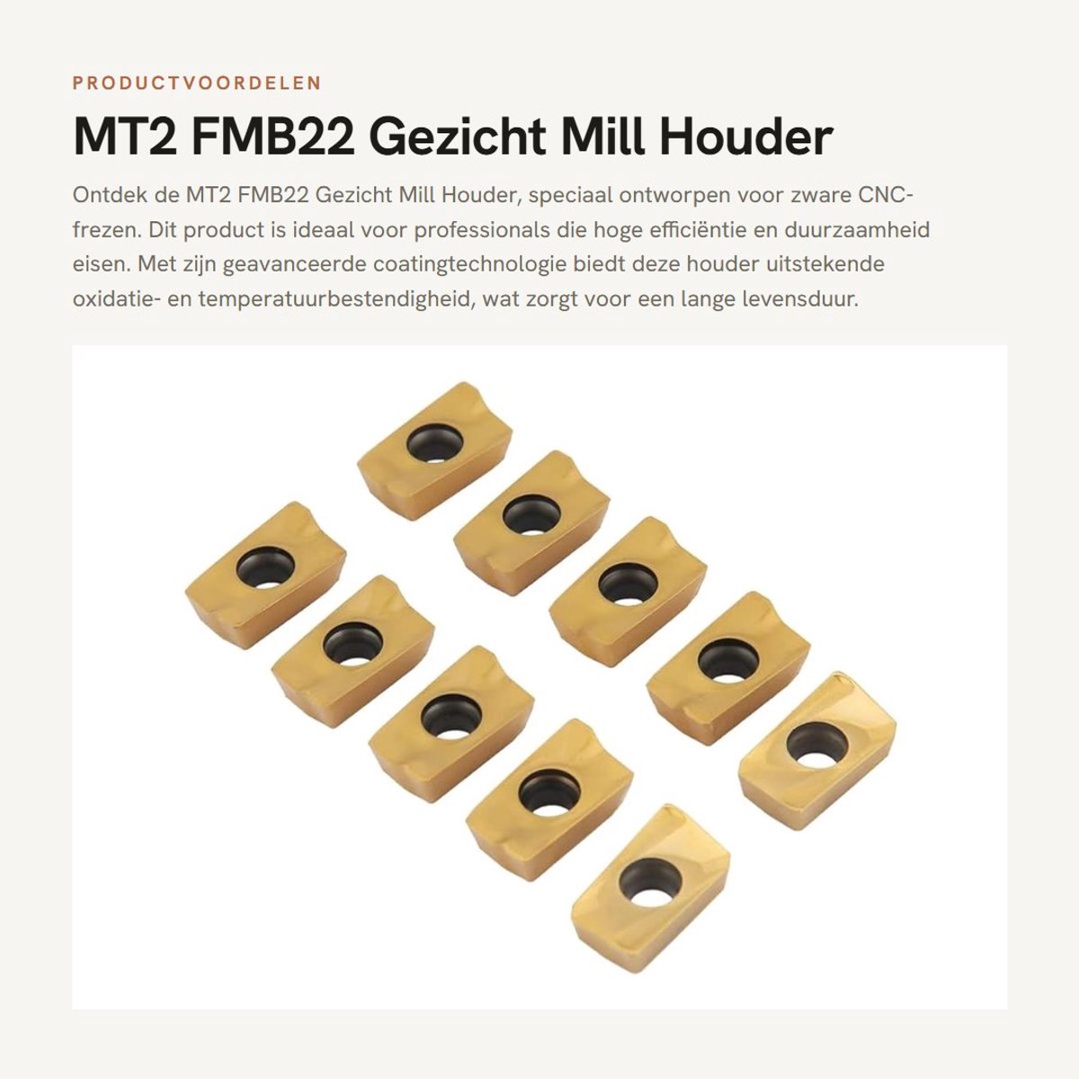 Dailygoods- Gezicht Mill Houder 400r - 10 Stuks - Hardmetaal - Hoge Temperatuurbestendigheid - Schokvast - Voor Zware CNC Frezen - Freeshouder