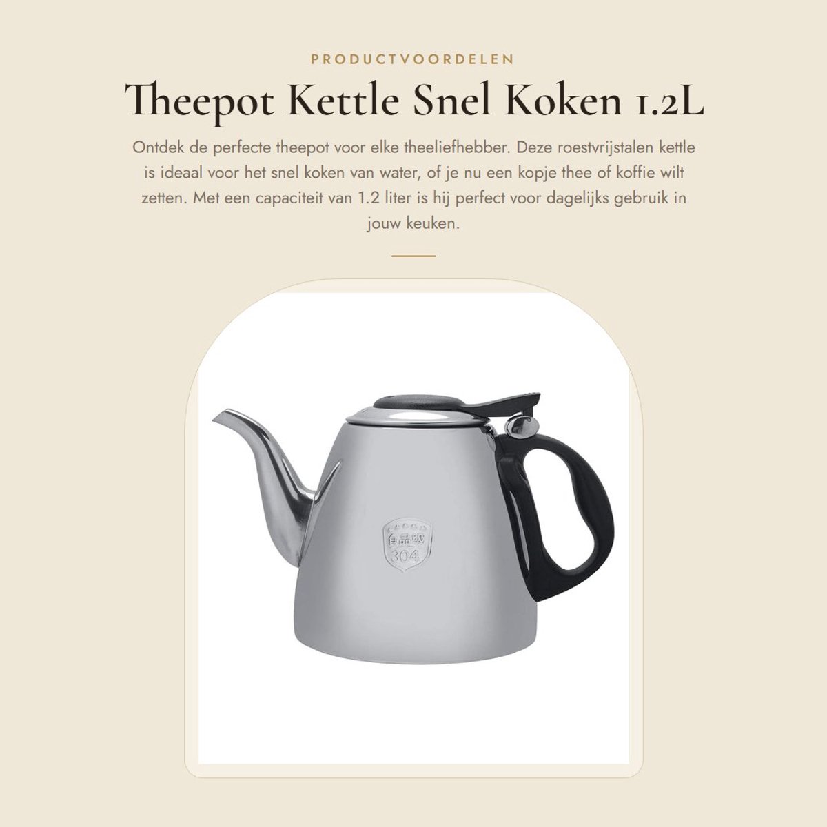 Dailygoods- Theepot met filter - Dubbelwandig - Roestvrij staal - 1,2 l/1,5 l - Hittebestendig - Ergonomische handgreep - Waterkoker