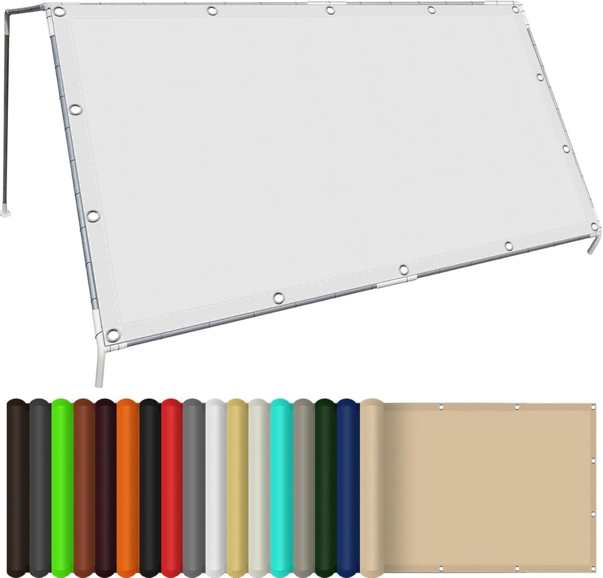 Waterdicht Rechthoekig Zonweringsnet met UV-Bescherming voor Tuin, Balkon en Terras (150 x 410 cm)