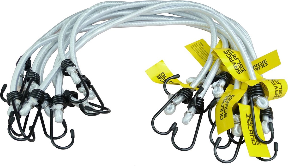 Spankabel Set - Elastische Koorden - Bagage Vastzetten - Metalen Haken - 10 Stuks - Olijfgroen