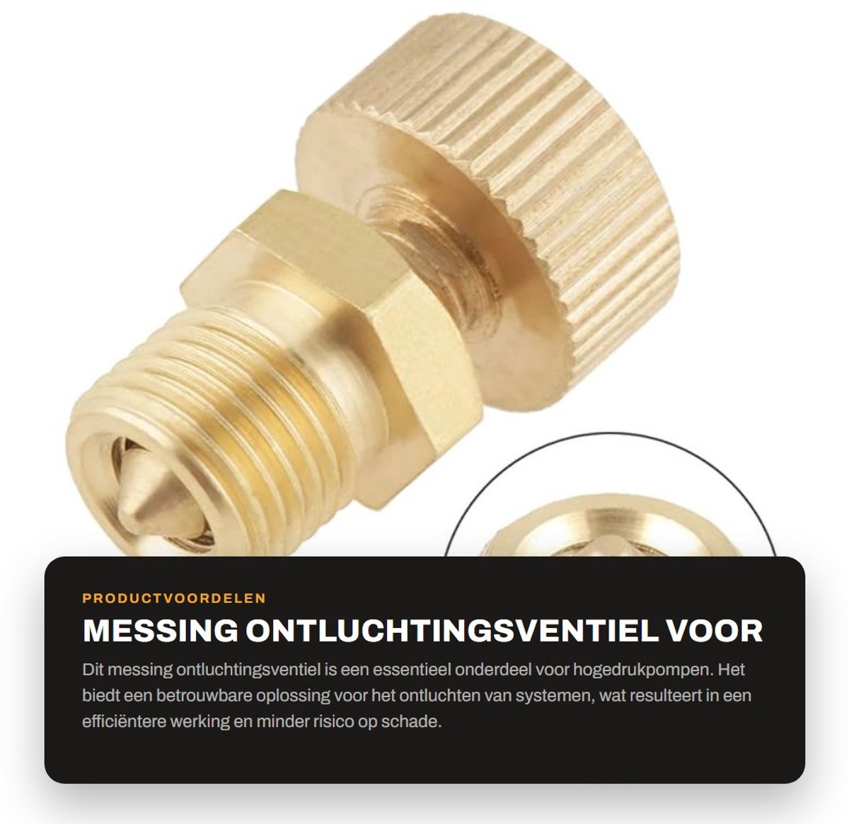 Dailygoods- Ontluchtingsventiel 1 stuk - Messing - Hogedrukpompaccessoires - Ventiel - Schroef - Duurzaam