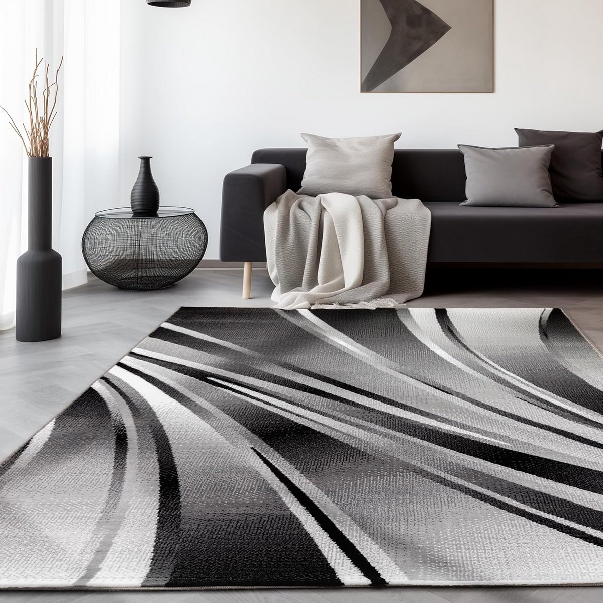 Vloerkleed Abstract - Golvend Patroon - Woonkamer Inrichten - Geschikt voor vloerverwarmin