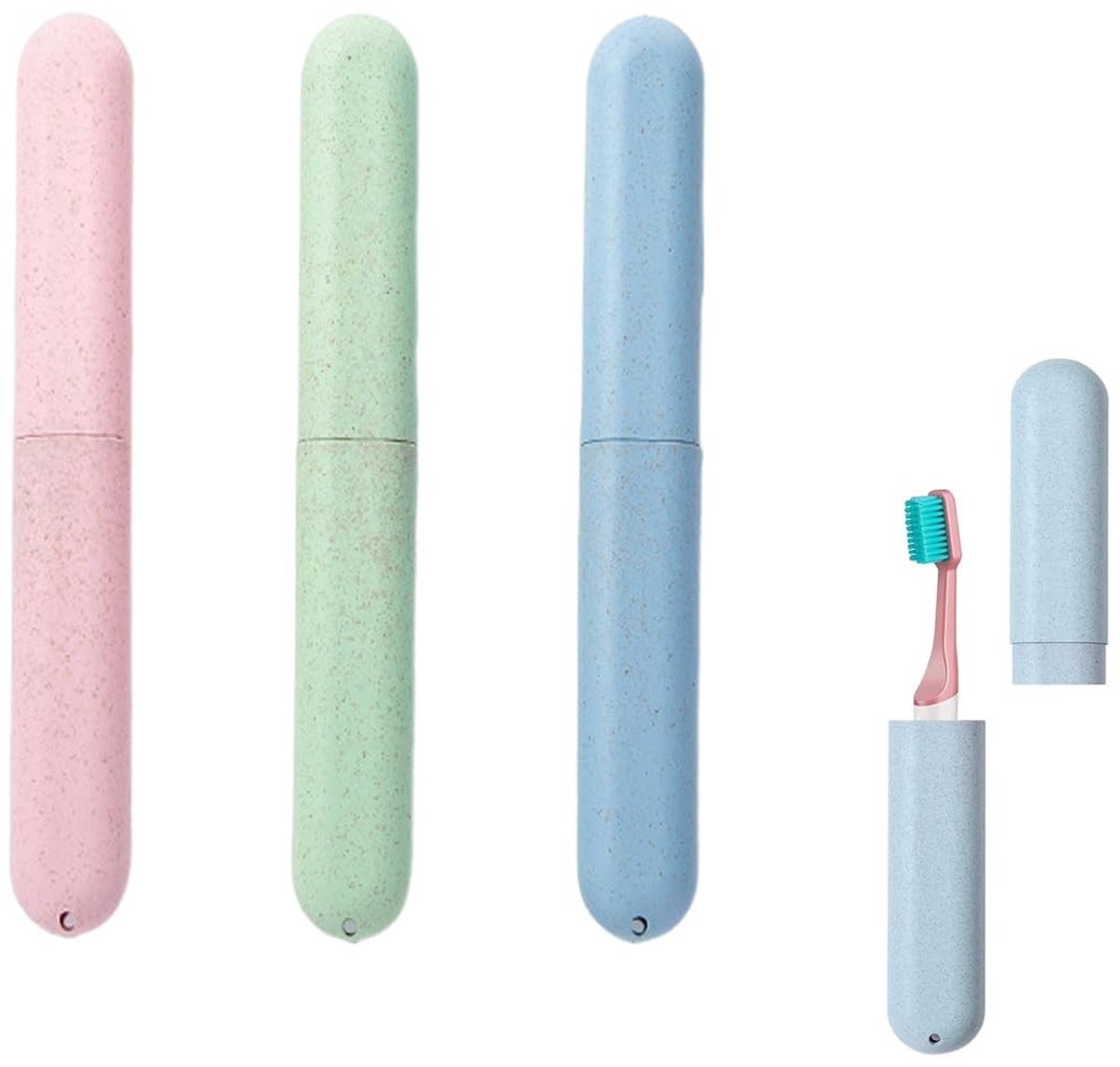 Dailygoods- Tandenborsteletui milieuvriendelijk - Tandenborstelhouder reis - Opbergdoos voor kleine voorwerpen - Compact en lichtgewicht - Hoogwaardig PP-materiaal