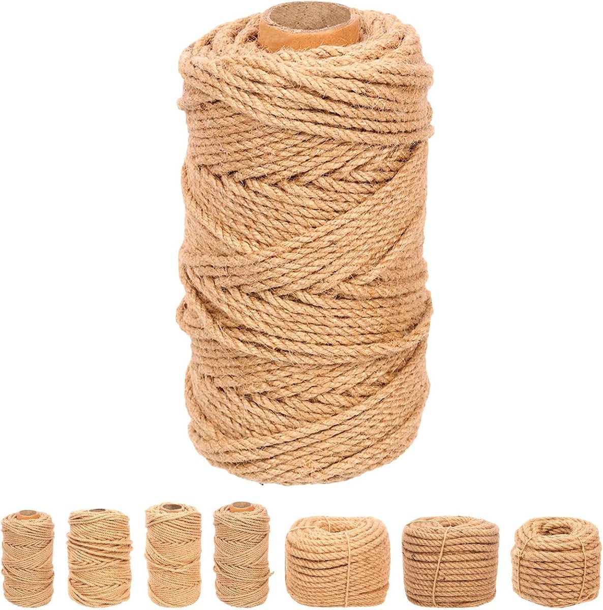 Jute Touw - Natuurlijk Bindtouw - Decoreren en Inpakken - Sterk en Slijtvast - 4mm x 100 Meter - Natuurlijk Bruin