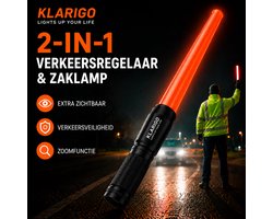 Klarigo - Zaklamp - Gevarenlicht - Morsecode - Waterdicht – Hulp Bij Ongelukken – Signaallamp - Verkeerslicht - Verkeersregelaar