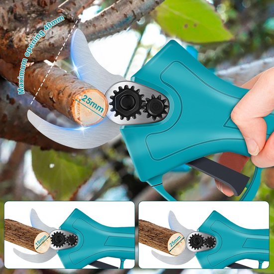 Dailygoods - Accu Snoeischaar - Elektrische Snoeischaar - Rubber Handvat - 40 mm Snijdiameter - Geschikt voor Makita Accu's - Modern Design van Dailygoods — afbeelding 4