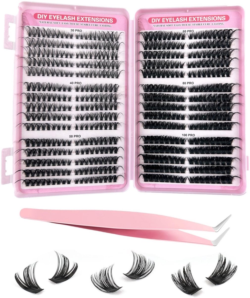 Dailygoods- Clusterwimpers 600 stuks - D Curl Wimperextensions - 6 Lengtes 8-16 mm - Kunstwimpers voor Thuisgebruik - Ideaal voor Beginners - Herbruikbaar en Duurzaam