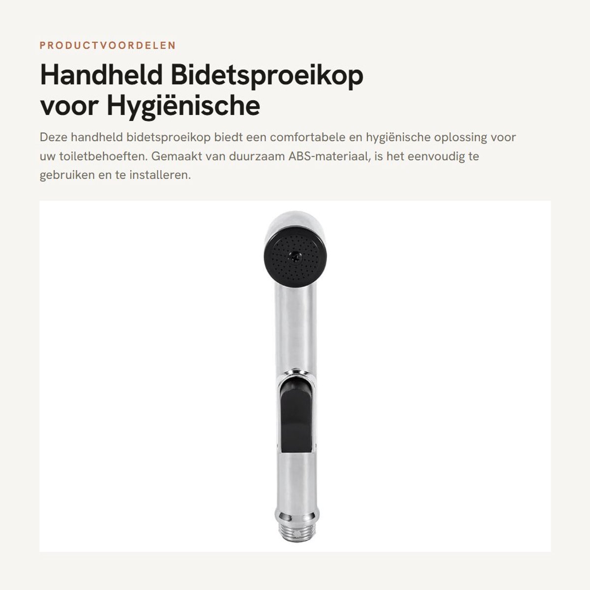 Dailygoods- Bidetsproeikop Draagbaar - Handdouche - ABS - Gepolijst Chroom - Hoogte 18 cm - Inclusief Schroef