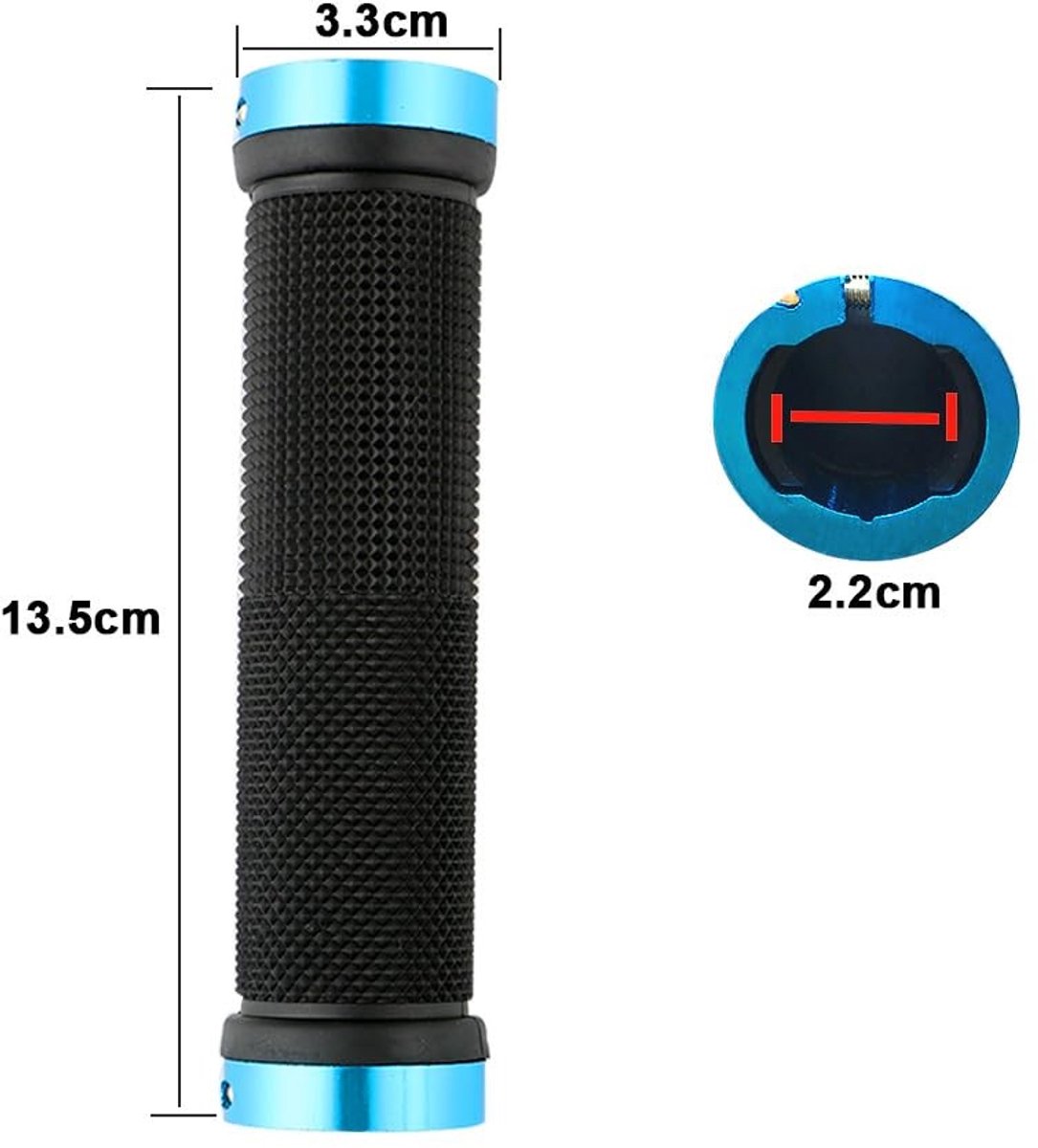 Dailygoods- Fietshandgreep Antislip - Fietshandvatten Aluminium - Fietshandgrepen Set van 4 - Mountainbike Handvatten - Professionele Fietshandgreep - 13.5cm Lengte - Fietshandvat