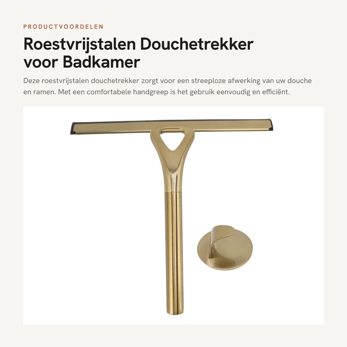 Dailygoods- Douchetrekker Roestvrij Staal - Douchewisser - Vloertrekker Badkamer - Uitschuifbaar - Inclusief Haak - Effectieve Reiniging