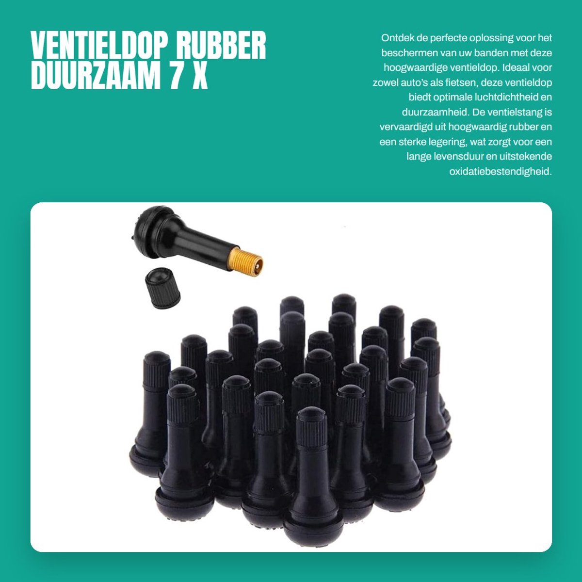 Dailygoods- Ventieldop Duurzaam - Rubber - Luchtdicht - Geschikt voor Auto/Fiets - 7 x 3 x 2 cm - Hoogwaardige Kwaliteit - Bandventiel