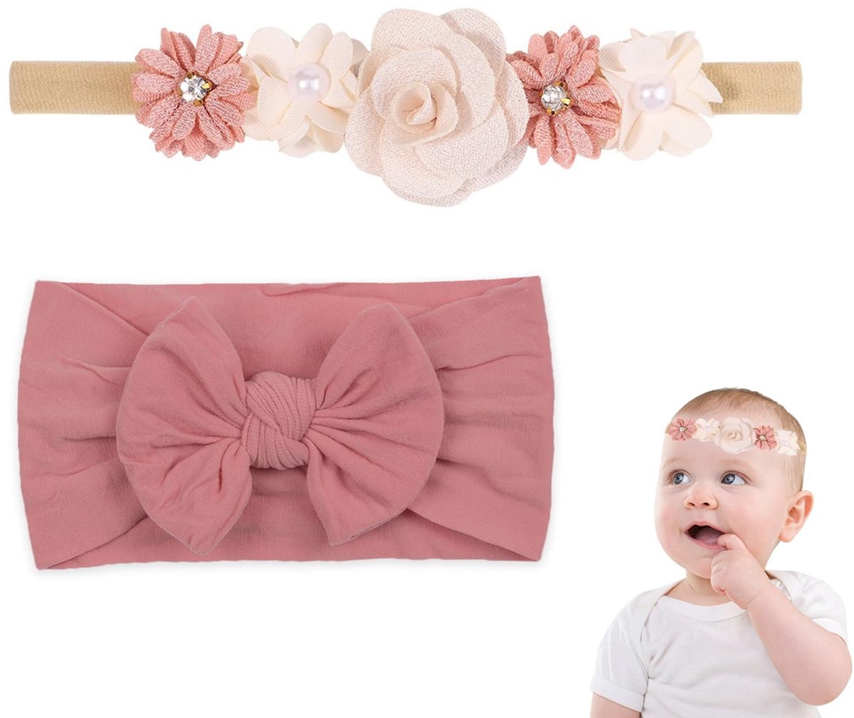 Dailygoods- Hoofdband 2 Stuks - Elastische Haarbanden - Kinderhaaraccessoires - Zacht Nylon - Verstelbaar - Uniek Ontwerp - Haarbandje