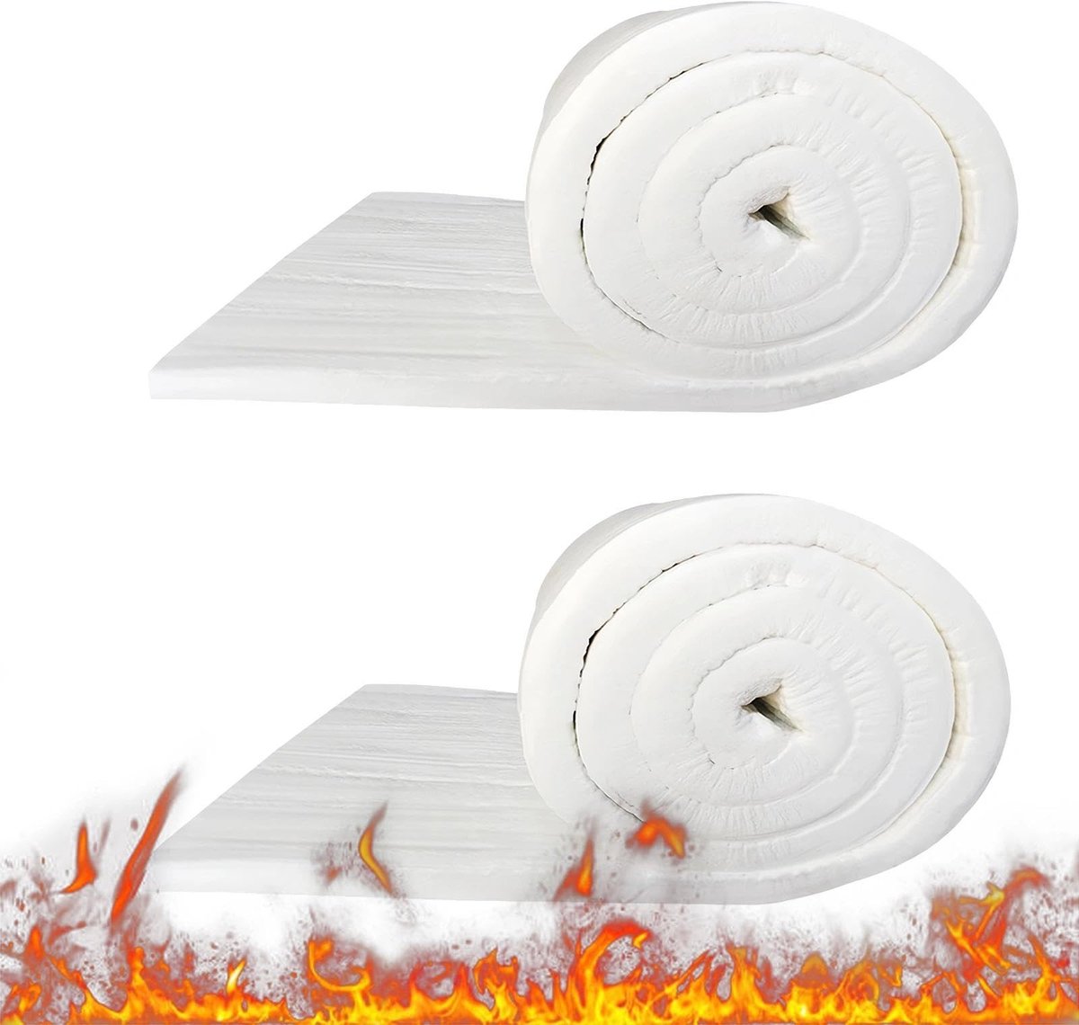 Dailygoods- Isolatiemat 2 stuks - Keramische Vezelmat - Temperatuurbestendig tot 1260°C - Warmtedeken - 610 x 400 x 25 mm - Flexibel en Eenvoudige Montage - Warmte-isolatie