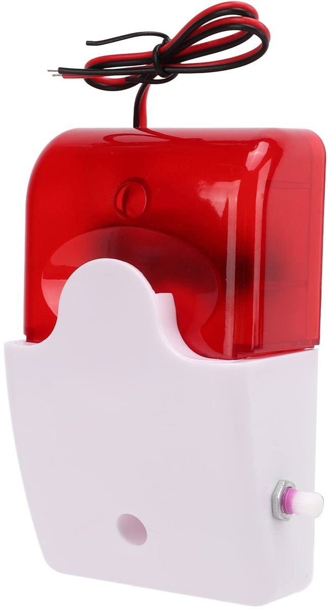 Dailygoods- Veiligheidsalarm 110 dB - Geluidslicht/Knipperlicht - Instelbaar Alarmgeluid - Robuust/Slagvast - ABS-Materiaal - Lichtdoorlatend/Glanzend - Alarm