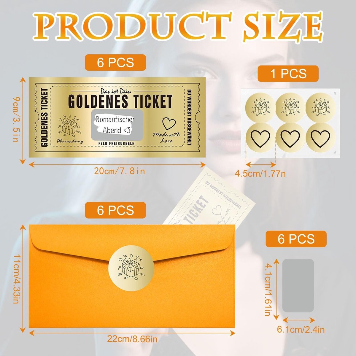 Dailygoods- Voucher 6 Stuks - Gouden Ticket - Envelop - Krassticker - Hoogwaardige Kaart - Milieuvriendelijke Inkt - Cadeaubon