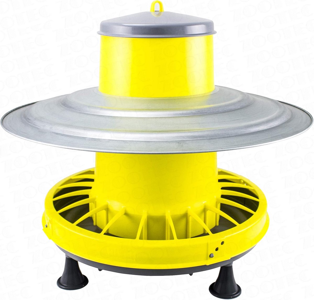 Voederautomaat Kip - Voerdispenser Pluimvee - Voer Besparen - Regenbescherming - 16 kg - Grijs