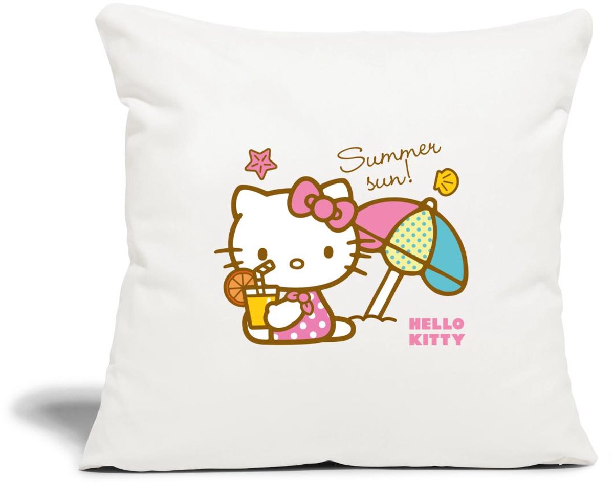 Hello Kitty Op Het Strand Onder Een Zonnescherm Sierkussenhoes, 45 x 45 cm