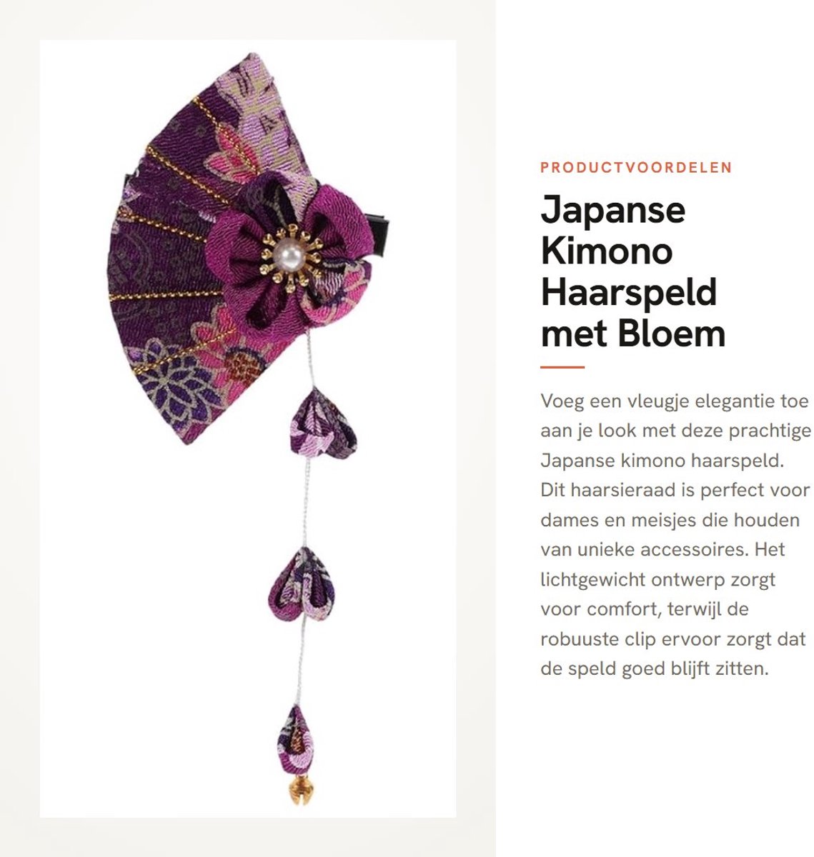 Dailygoods- Haarspeld Japanse Bloem - Retro Hoofdtooi - Haarsieraad Dames - Lichtgewicht Haarclip - Duurzaam Ontwerp - Elegant en Comfortabel