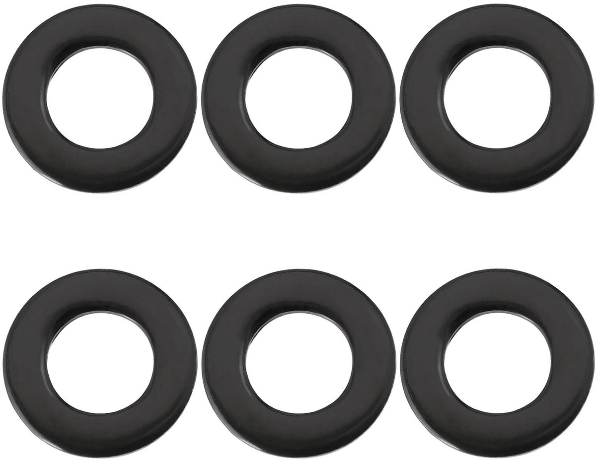 Dailygoods- Wasmachines 50 Stuks - 304 Roestvrij Staal - M8 Ronde Wasmachines - Platte Pakking - Zwart 8x16x1,5mm - Extra Ondersteuning en Demping - Sluitringen
