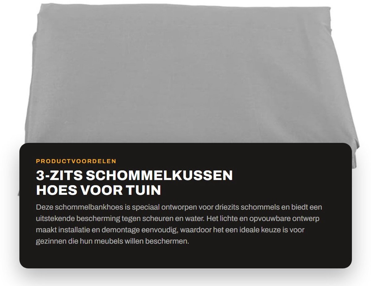 Dailygoods- Schommelkussen 3-zits - Waterdicht - Opvouwbaar - Scheurweerstand - Lichtgewicht - Eenvoudig schoon te maken - Schommelbankhoes