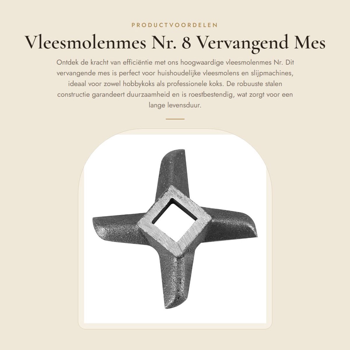 Dailygoods- Vleesmolenmes Nr. 8 - Robuuste Stalen Constructie - Vervangend Mes - Geschikt voor Huishoudelijke Vleesmolens - Ideaal voor Zelfgemaakte Worsten - Eenvoudig te Reinigen - Vleesverwerker