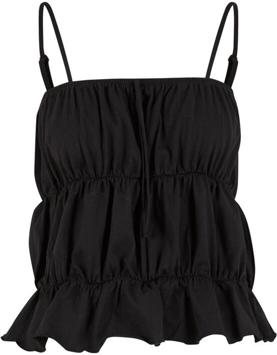 Urban Classics Ladies Tiered Cami Top Dames Top – M Zwart