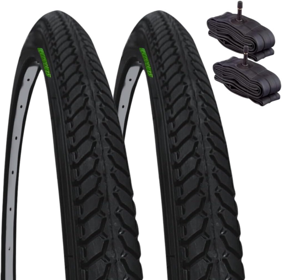 Fietsbanden en binnenbanden - 2 stuks set - Stadsfiets en trekking - Butyl rubber - 700x35C - Zwart