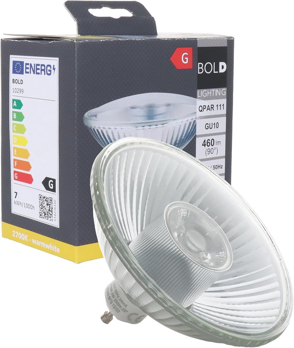 LED Reflectorlamp - ES 111 GU10 - Sfeerverlichting Creëren - Energiezuinig Warm Licht - 111 mm Breed - Aluminium