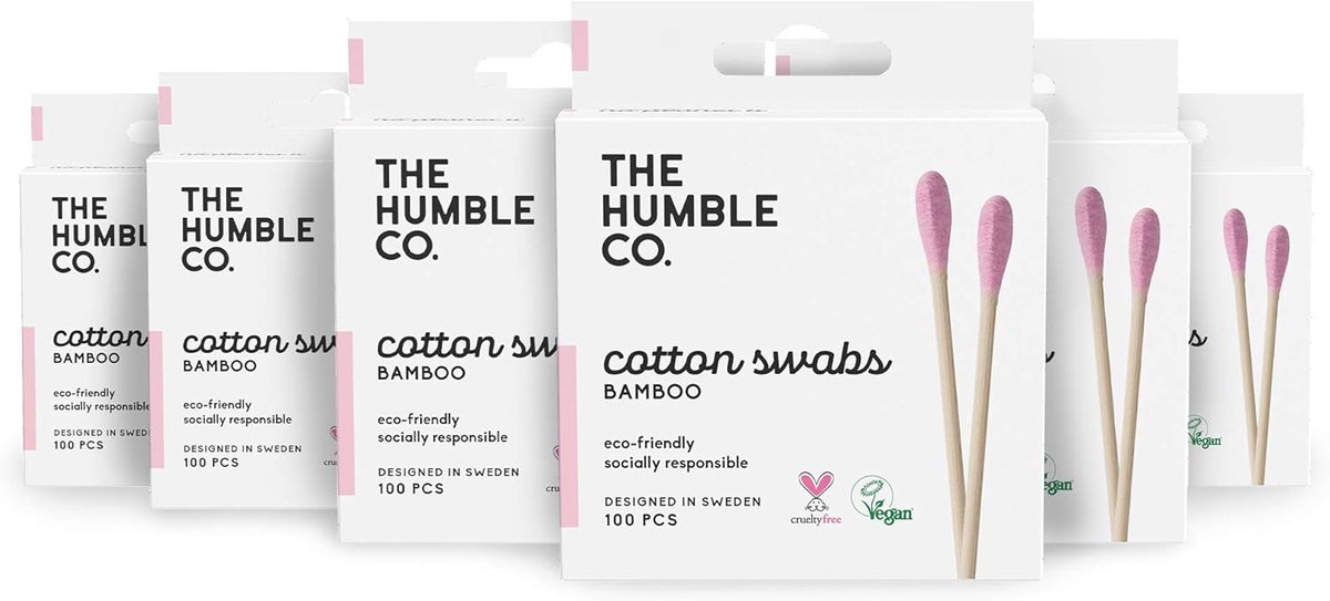 Bamboe wattenstaafjes - Milieuvriendelijke swabs - Hygiënisch reinigen - 100% biologisch afbreekbaar - 600 stuks - Natuurlijk