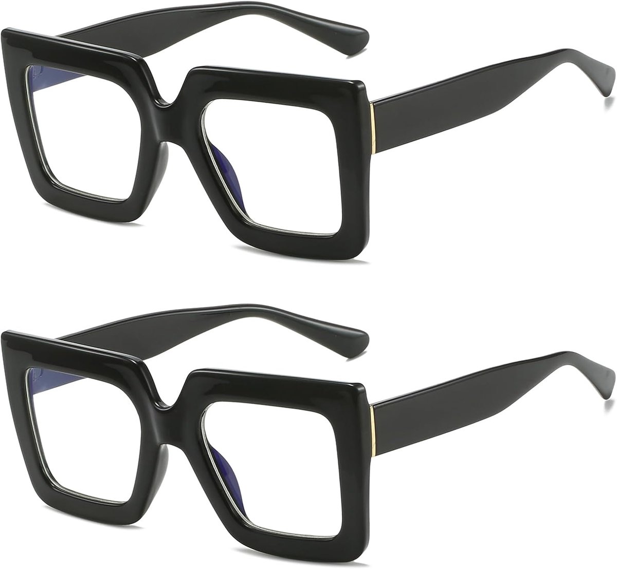Blauw Licht Bril - Computer Bril - Scherm Tijd - UV400 Bescherming - Oversized Frame - Zwart