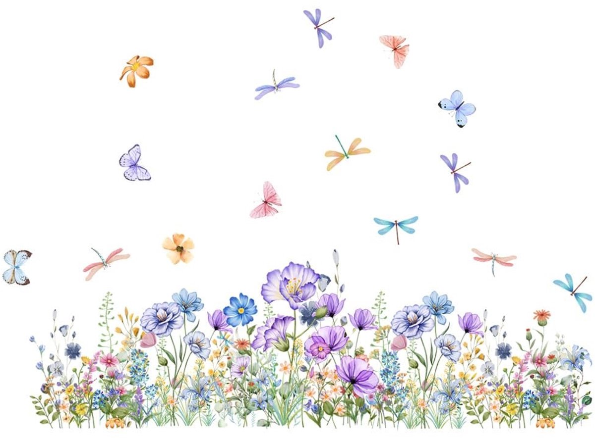 Dailygoods- Muursticker 3D Effect - Planeet/Plant - Grassticker - Veilig voor Kinderen - Antibacterieel - Niet-giftige Lijm - Wanddecoratie
