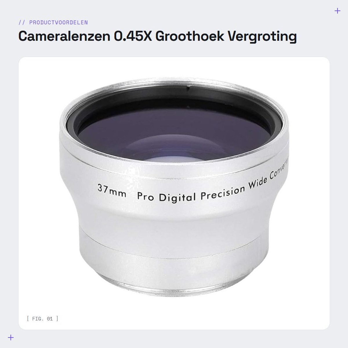Dailygoods- Groothoeklens 0.45X - Optisch Glas - Vergroting - Camcorderlens - 37 Mm - Klantgerichte Service - Camera Lens