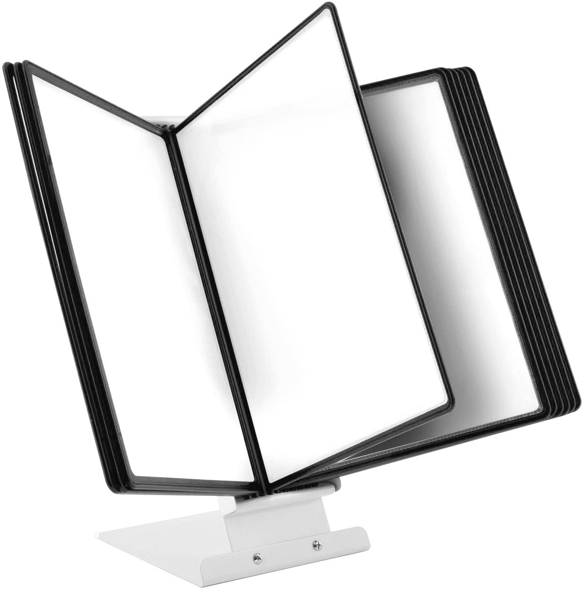 Dailygoods- Zichtpaneelsysteem Standaard - Tafelstandaard - 10 Zwarte Zichtpanelen - Innovatieve Technologie - Robuust Kunststof Frame - Vervormingsbestendig - Presentatiebord