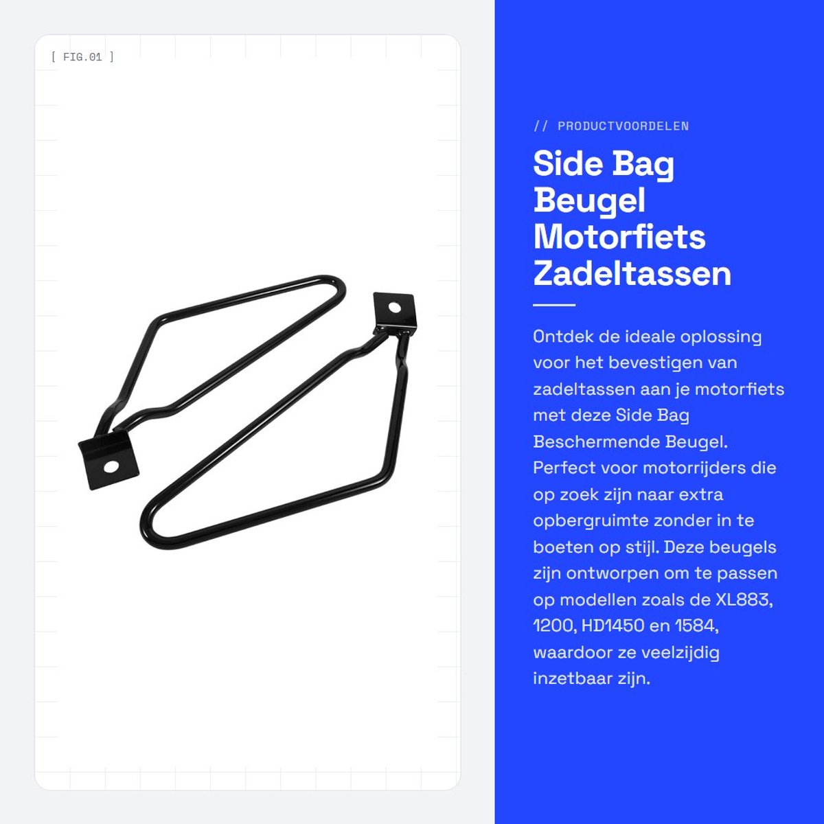 Dailygoods- Motorfiets Zadeltassen Beugel - Zadeltas Motor - Beugel Ondersteuning - Mount Beugels - Compatibel met XL883/1200/HD1450/1584 - Schokbestendig