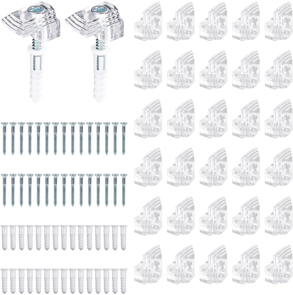 Dailygoods- Spiegelhouder Set - 30 Stuks - Wandmontage Clips