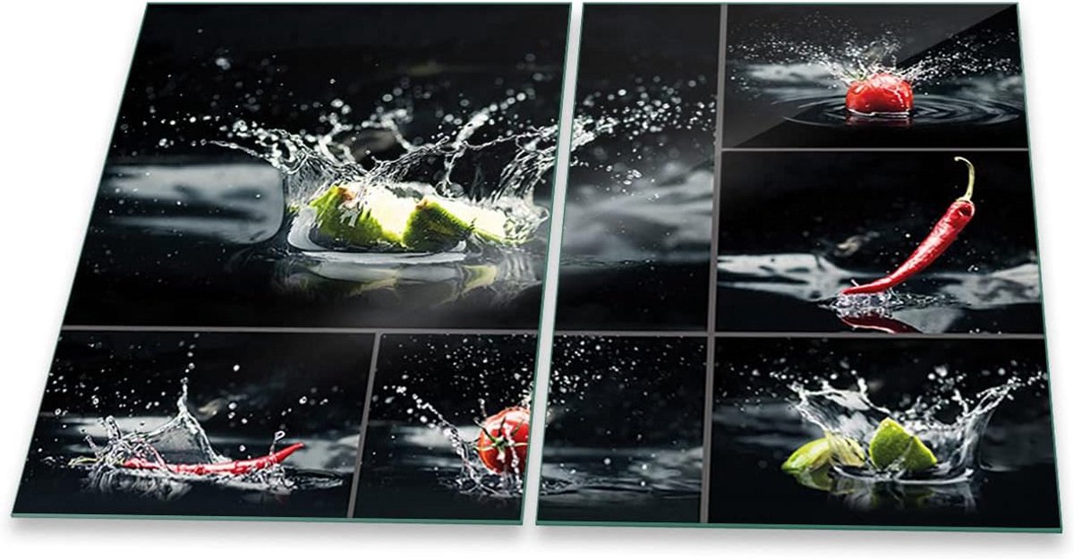 Fornuis Afdekplaat Werkblad Beschermer Extra Werkruimte Hygiënisch Glasoppervlak 80x52 cm Zwart