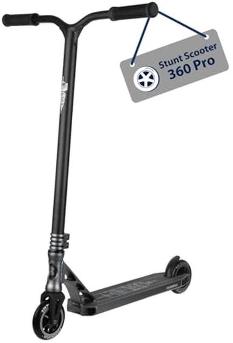Stuntstep Freestyle - Kickroller Stevig - Extreme Tricks - 360 Graden Besturing - 110 mm Wielen - Antraciet
