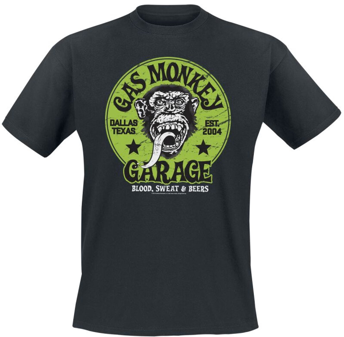 Gas Monkey Garage Green Logo Heren T-shirt - zwart - S