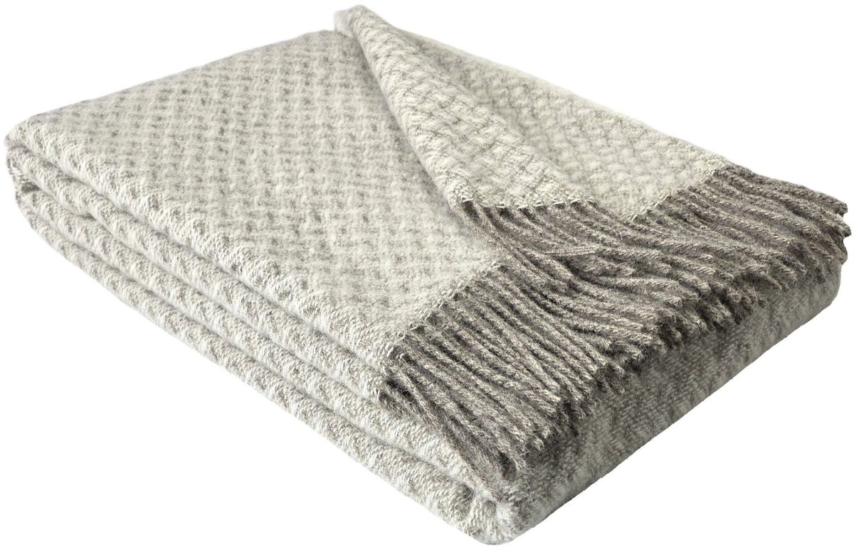 WOOOL® Plaid - NORD (Taupe) - 140x200cm - 100% Wol - 350gm/2