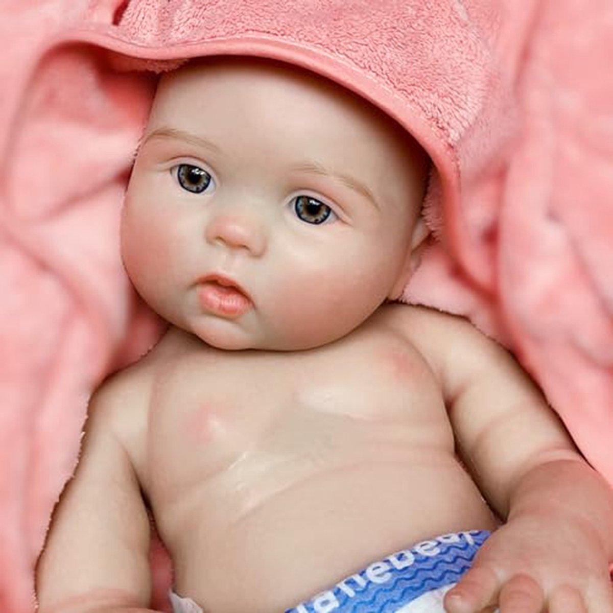 Siliconen Babypop - Realistische Pasgeboren - Spelen en Leren - Volledig Massief Siliconen - 45 cm - Natuurlijk