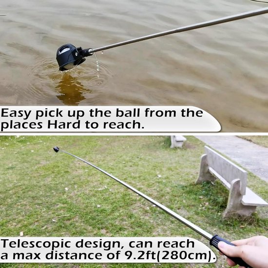 Opvouwbare Golfbal Retriever met Telescopische Handgreep en RVS Schacht - 1,89 Meter Lang voor Efficiënt Balherstel van Merkloos — afbeelding 4