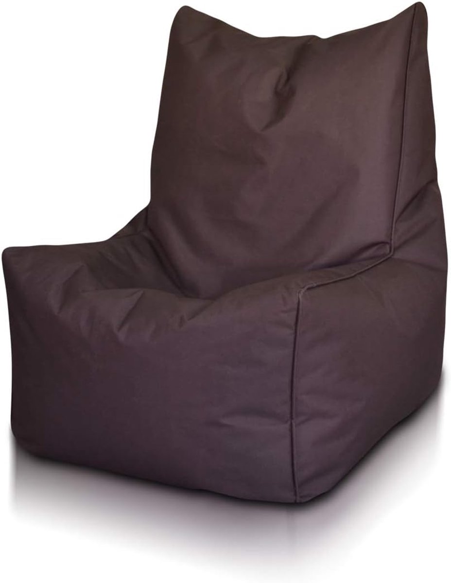 Zitzak Zetel - Poef Lounge - Ontspannen Zitten - Waterafstotend Stof - 82 x 60 cm - Donkerbruin