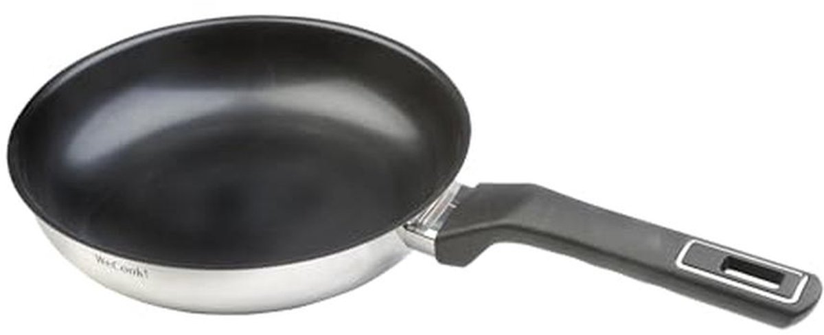 Koekenpan - Koekenpan RVS - Dagelijks Koken - Gelijkmatige Warmte - 24 cm - Zilver