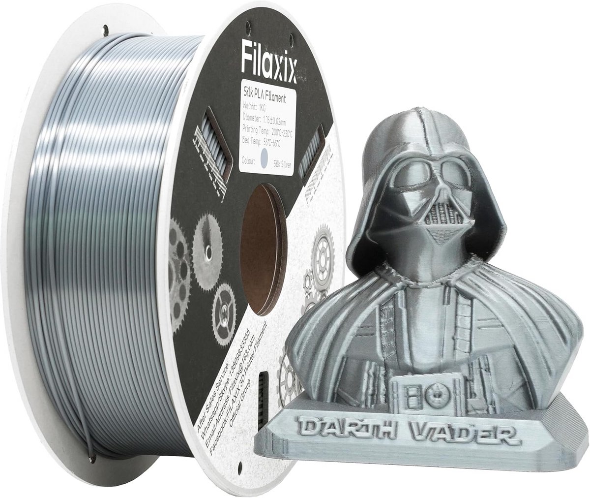 PLA Filament - Glanzend Materiaal - 3D Printen - Zonder Verstopping - 1KG - Zilver