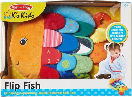 Zachte Sensorische Knuffel Vis Speelgoed voor Baby's met Spiegel en Piep — afbeelding 5